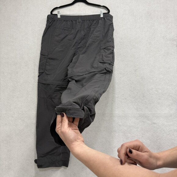 REI Pants Womens 16 Petite Gray Convertible Zip Off Cargo Hiking Nylon Quick Dry - Picture 12 of 15